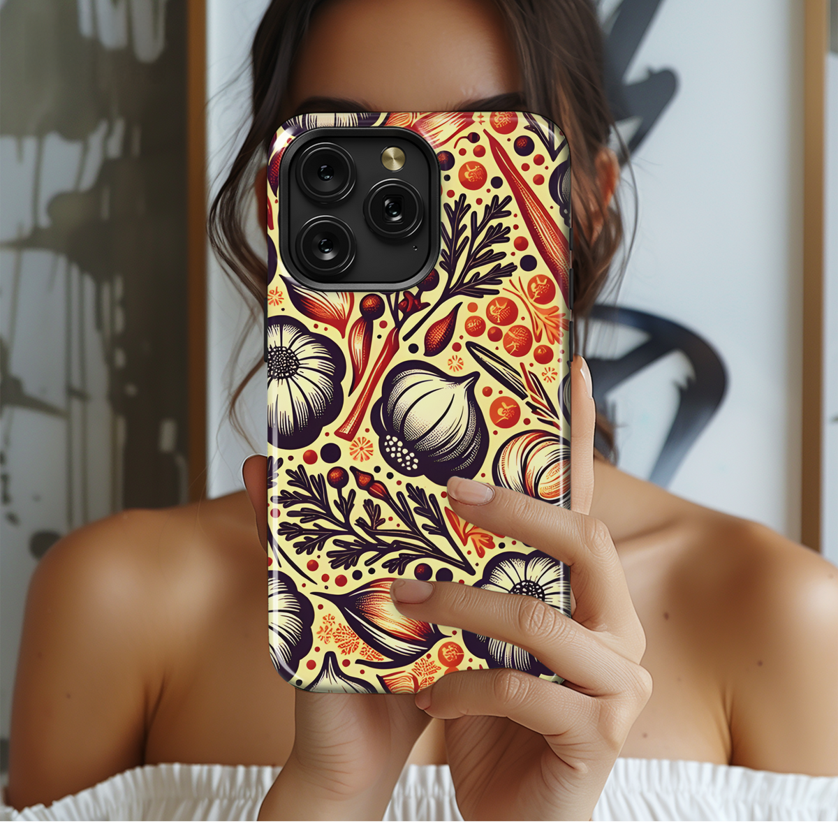 Duotone Garlic Food Phone Case iPhone Samsung Cover Pixel 3439 - Image 2