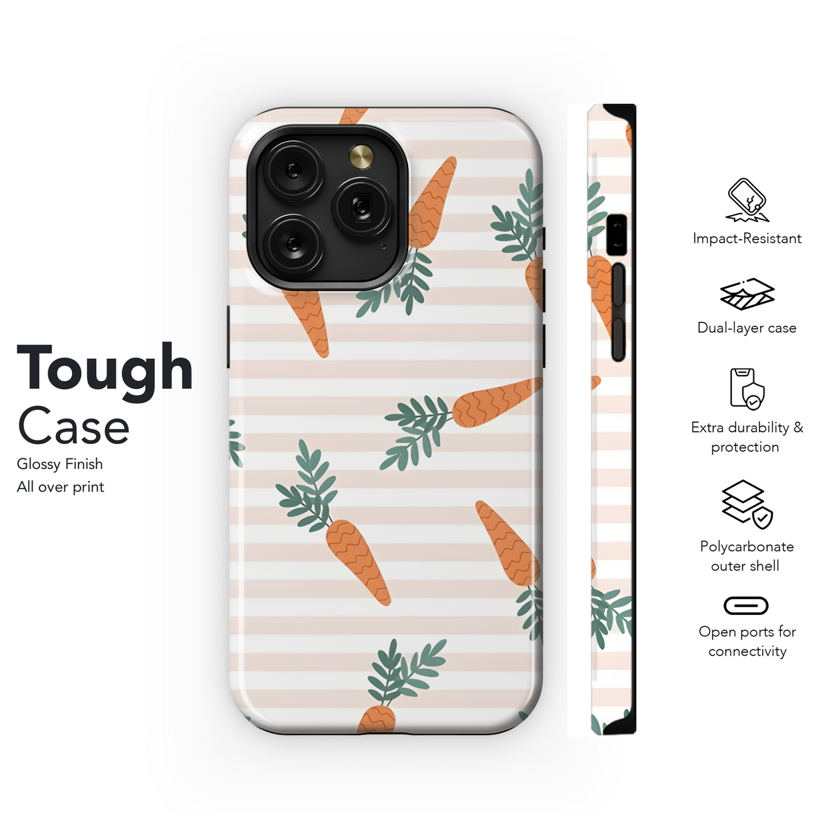 Easter Bunny Carrot Stripe Spring Phone Case iPhone Samsung Cover Pixel 2803 - Image 6