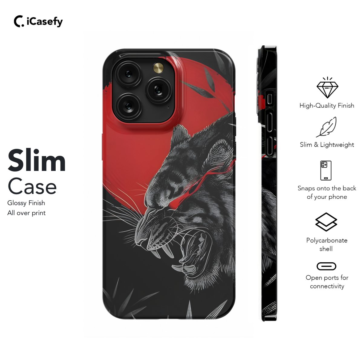 Eastern Chinese Dark Tiger Phone Case iPhone Samsung Cover Pixel 1627 - Image 6