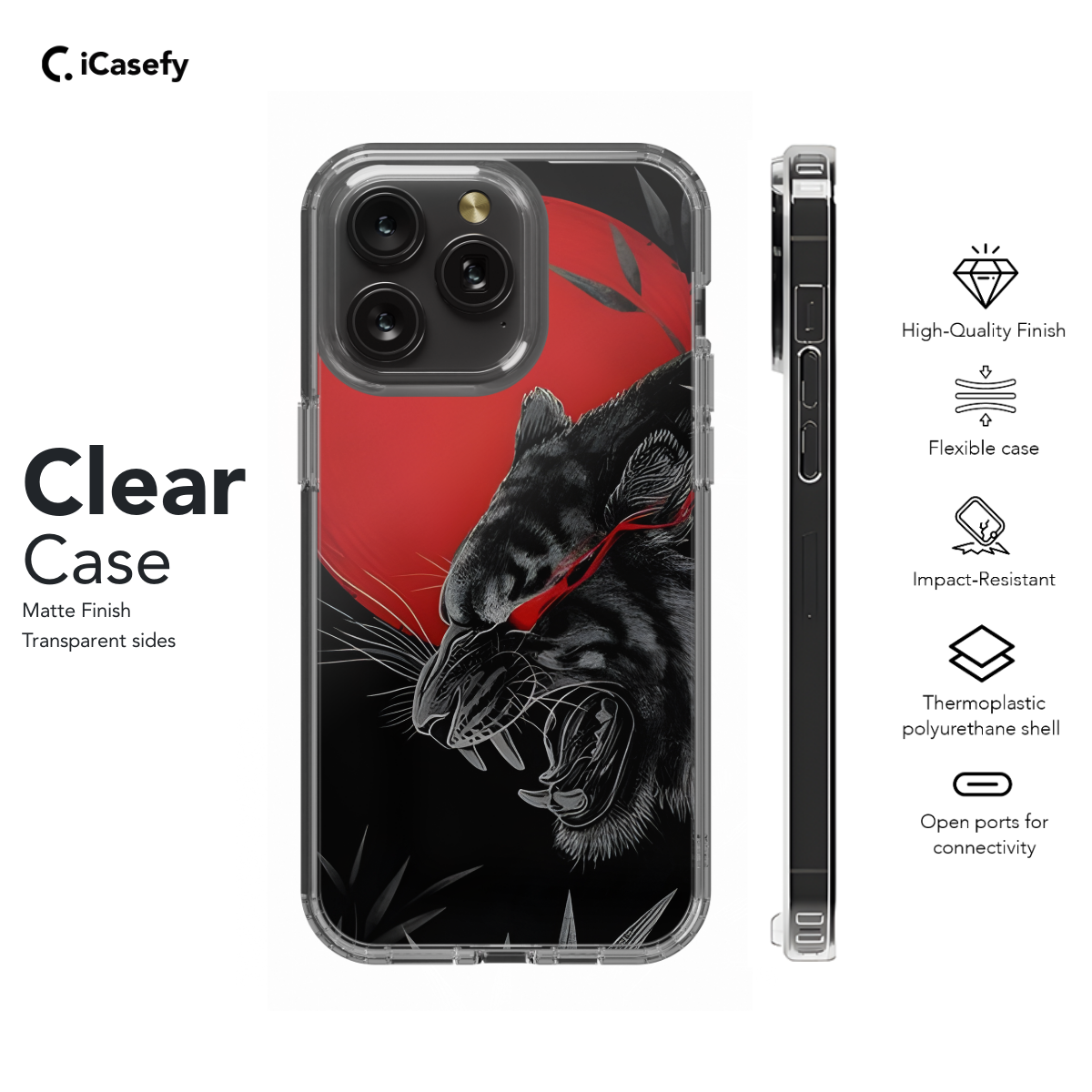 Eastern Chinese Dark Tiger Phone Case iPhone Samsung Cover Pixel 1627 - Image 7