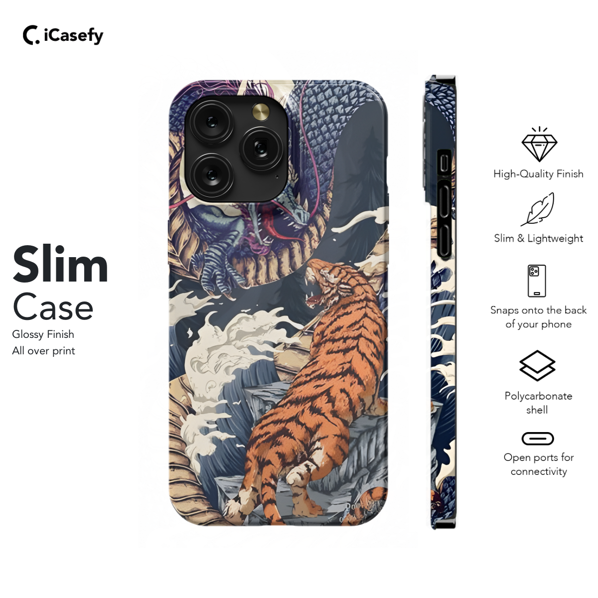 Eastern Chinese Tiger Dragon Phone Case iPhone Samsung Cover Pixel 1625 - Image 6