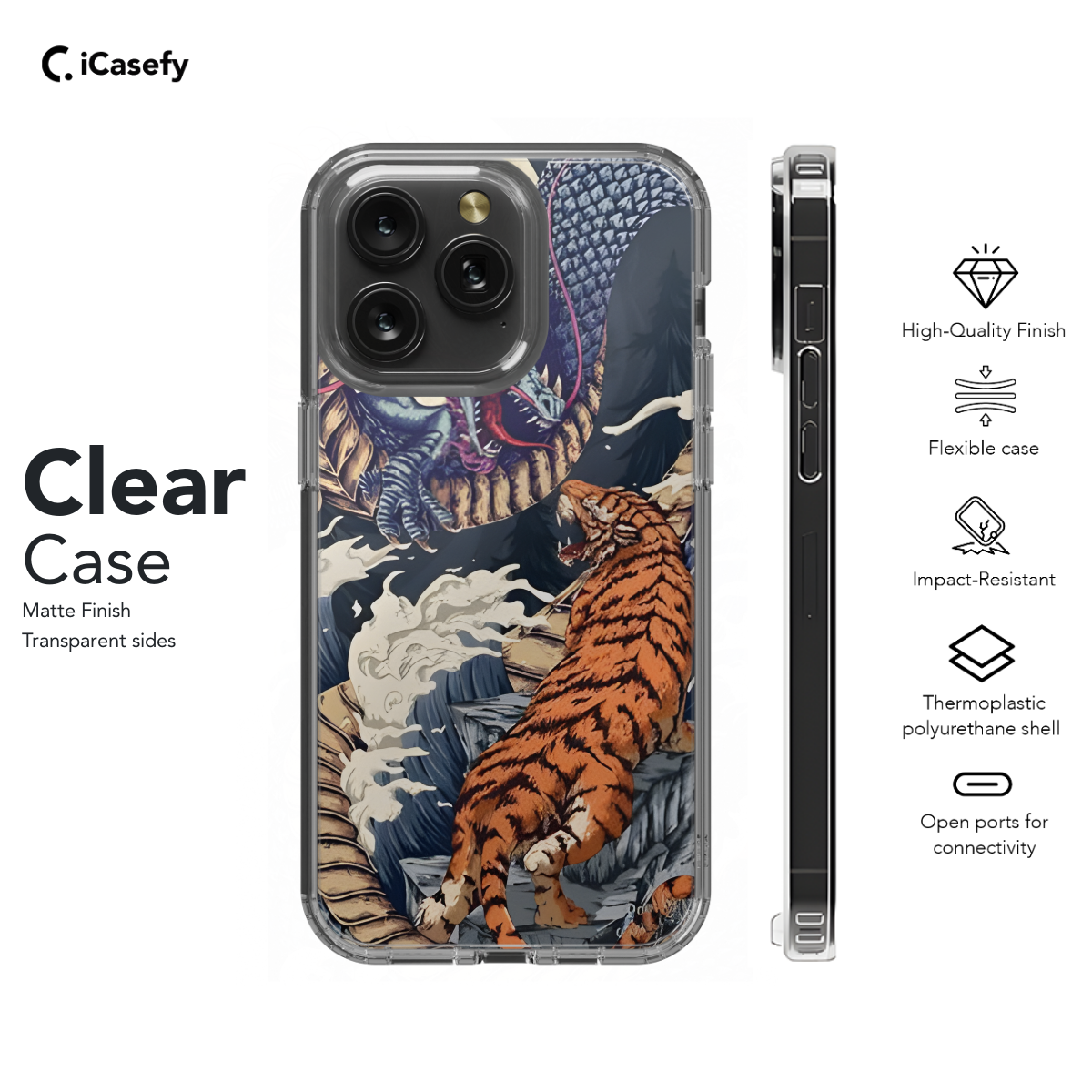 Eastern Chinese Tiger Dragon Phone Case iPhone Samsung Cover Pixel 1625 - Image 7