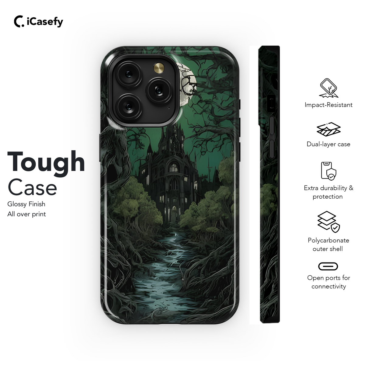 Eldritch Gothic Castle Horror Night Forest Phone Case iPhone Samsung Cover Pixel 1806 - Image 6