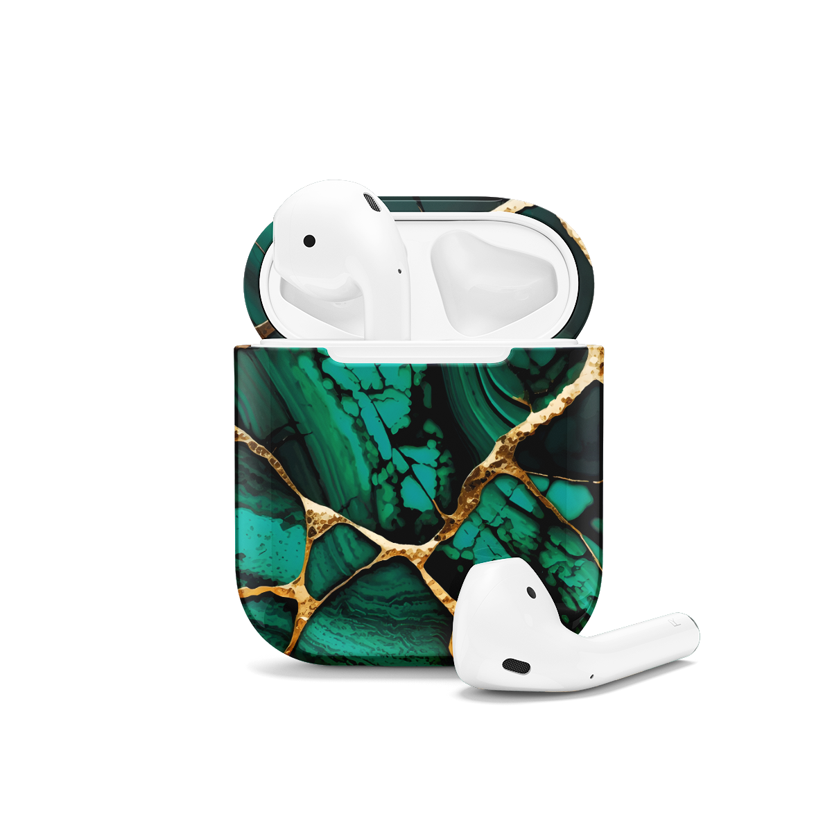 Emerald Green Marble AirPods Case AirPods Pro AirPods Pro 2 AirPods 3 AirPods 2 Glossy 1396 - Image 1