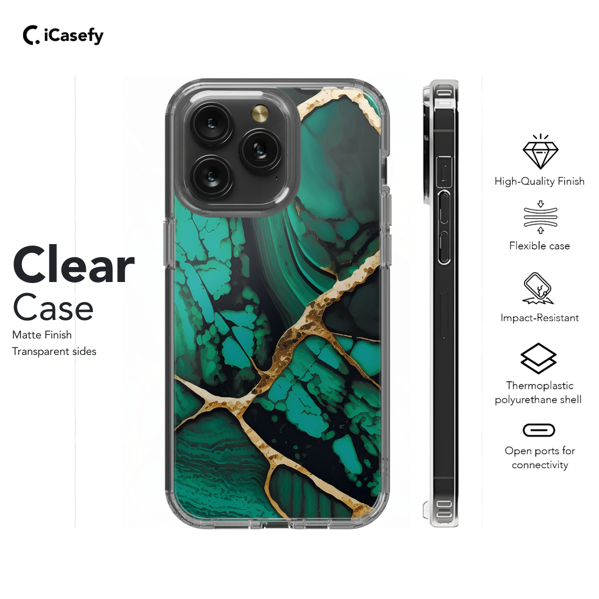 Emerald Green Marble Phone Case iPhone Samsung Cover Pixel 1396 - Image 7