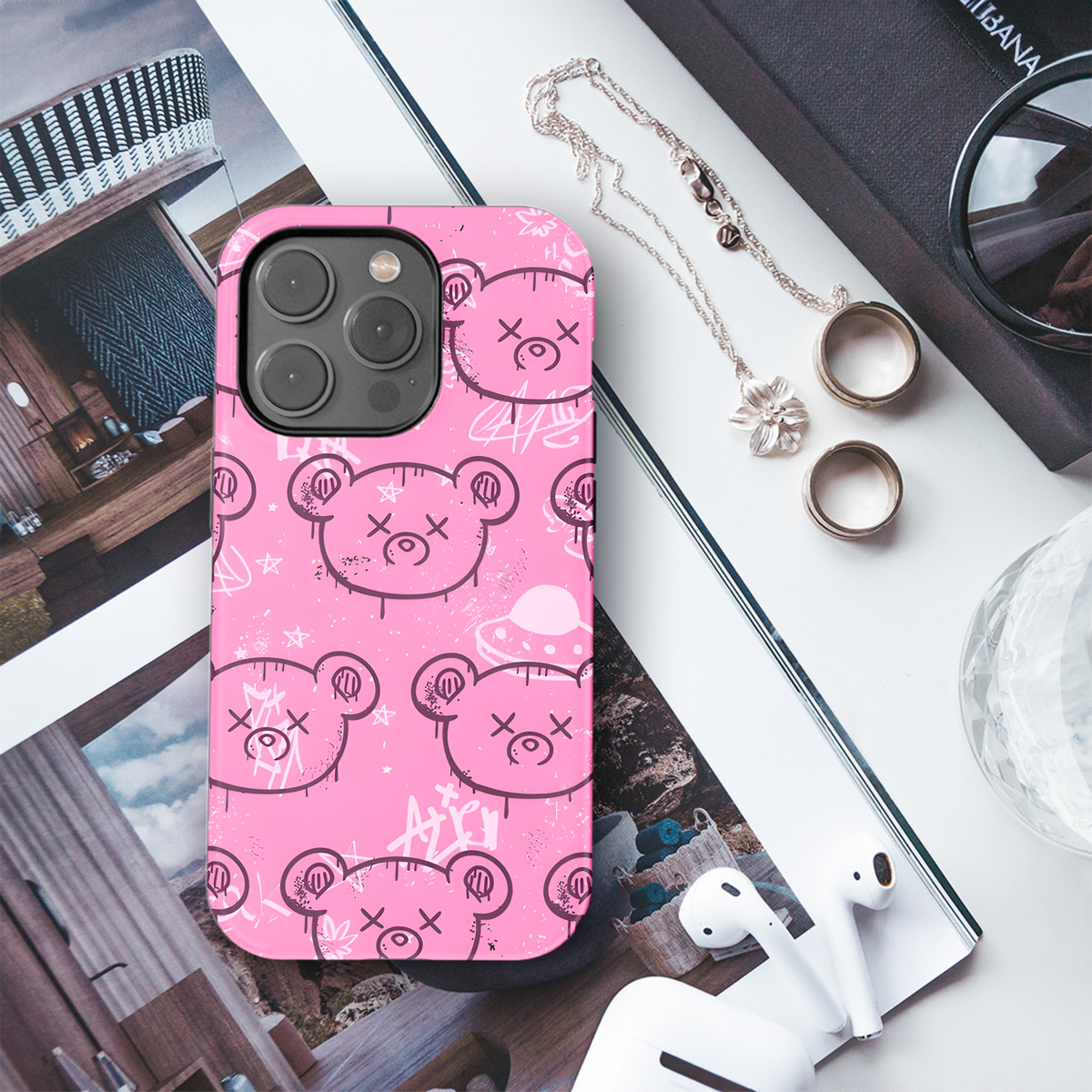 Emo Graffiti Bear Phone Case iPhone Samsung Cover Pixel 2554 - Image 3