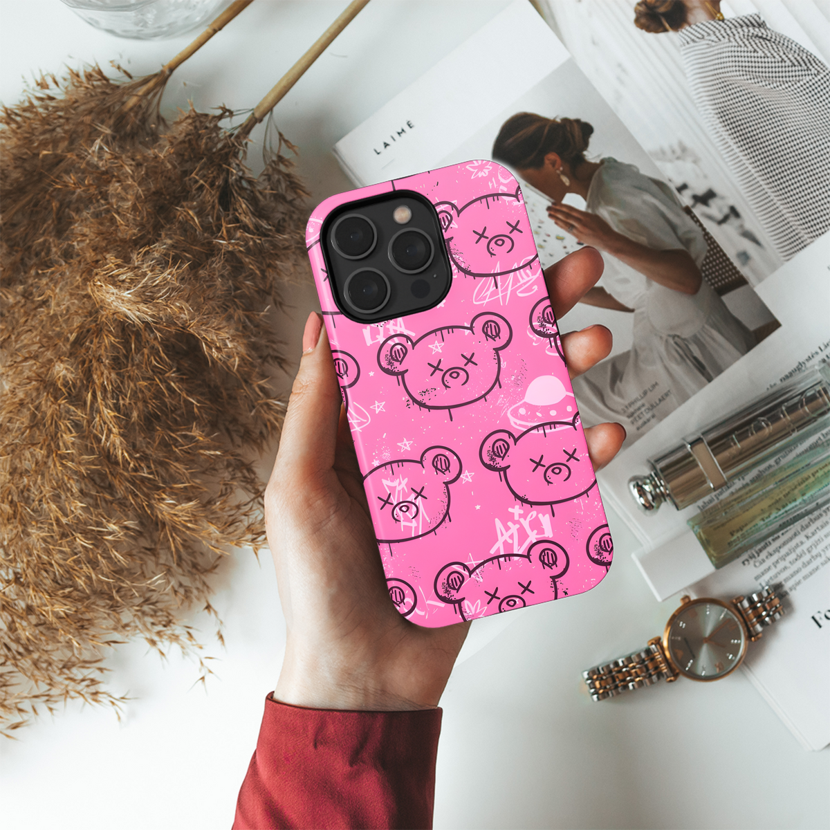 Emo Graffiti Bear Phone Case iPhone Samsung Cover Pixel 2554 - Image 4