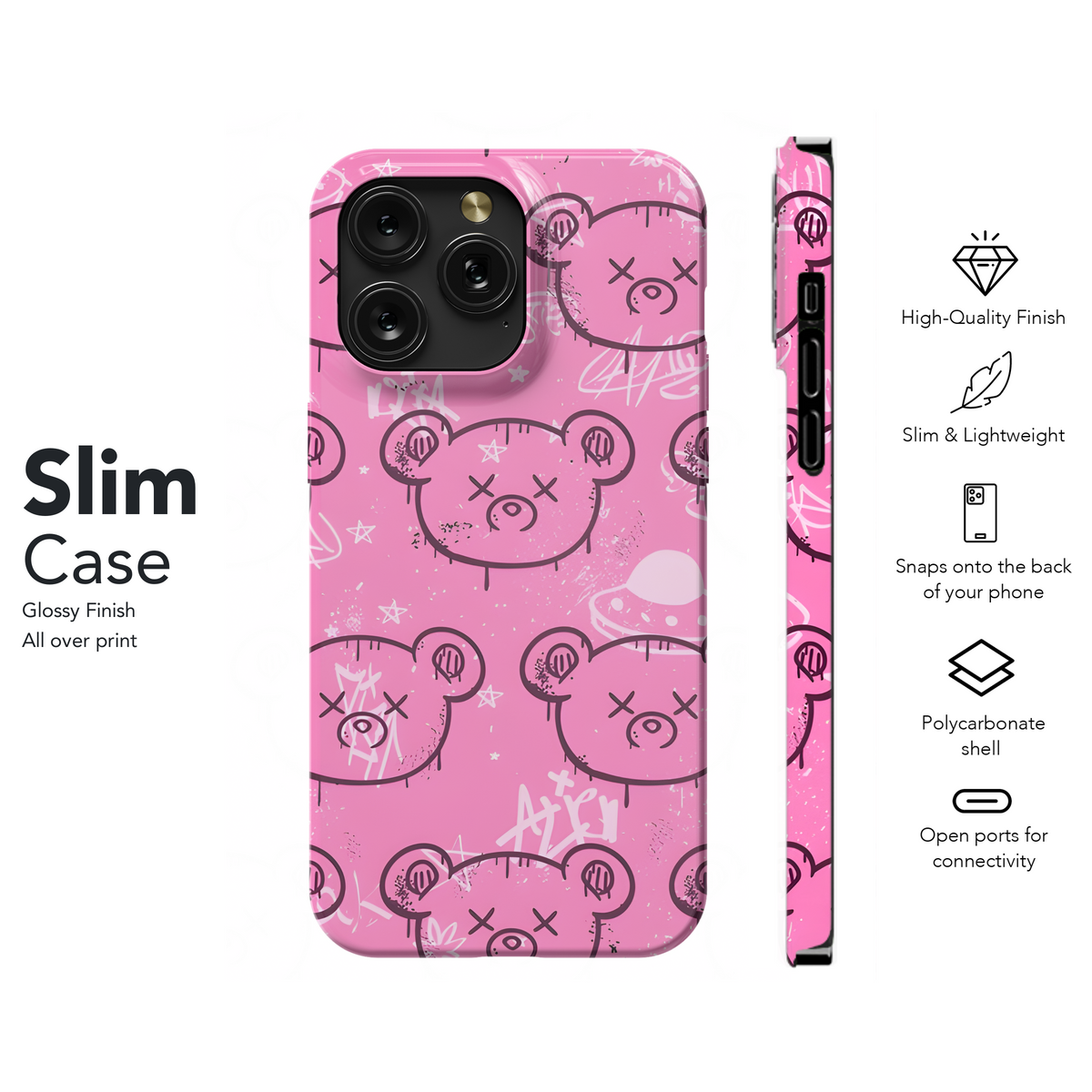 Emo Graffiti Bear Phone Case iPhone Samsung Cover Pixel 2554 - Image 7