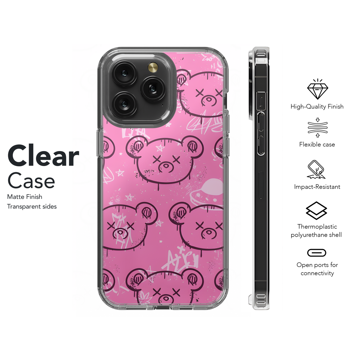 Emo Graffiti Bear Phone Case iPhone Samsung Cover Pixel 2554 - Image 8