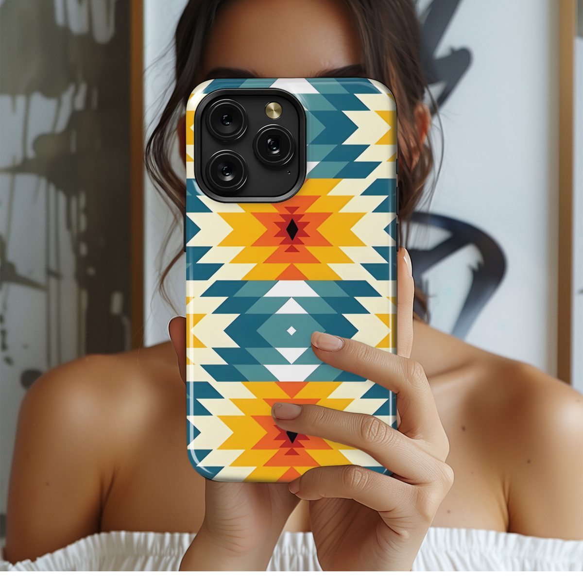 Ethnic Aztec Geometric Phone Case iPhone Samsung Cover Pixel 3196 - Image 2