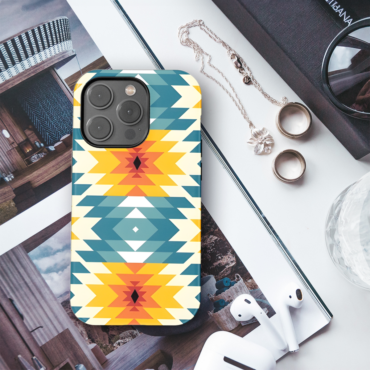 Ethnic Aztec Geometric Phone Case iPhone Samsung Cover Pixel 3196 - Image 3