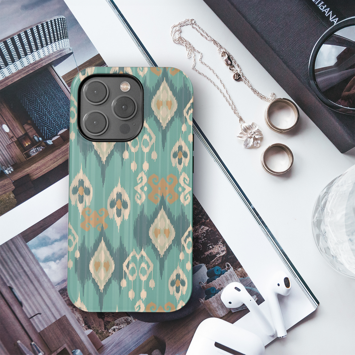 Ethnic Ikat Phone Case iPhone Samsung Cover Pixel 3794 - Image 3