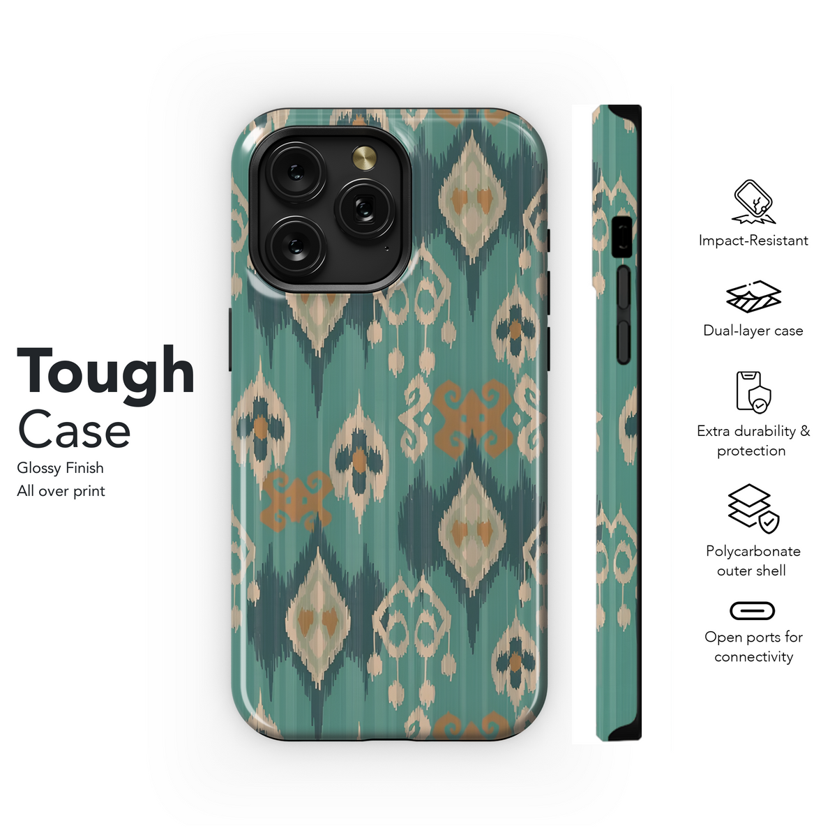 Ethnic Ikat Phone Case iPhone Samsung Cover Pixel 3794 - Image 6