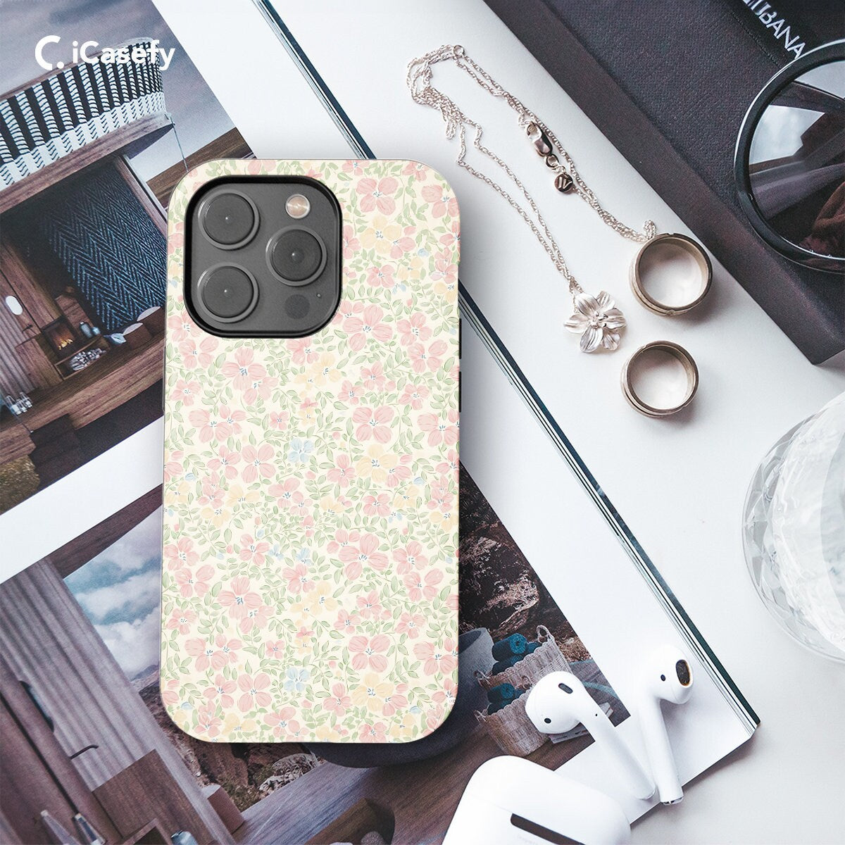 Exquisite Floral Phone Case Flower Aesthetic Pattern Spring Cover - Image 2