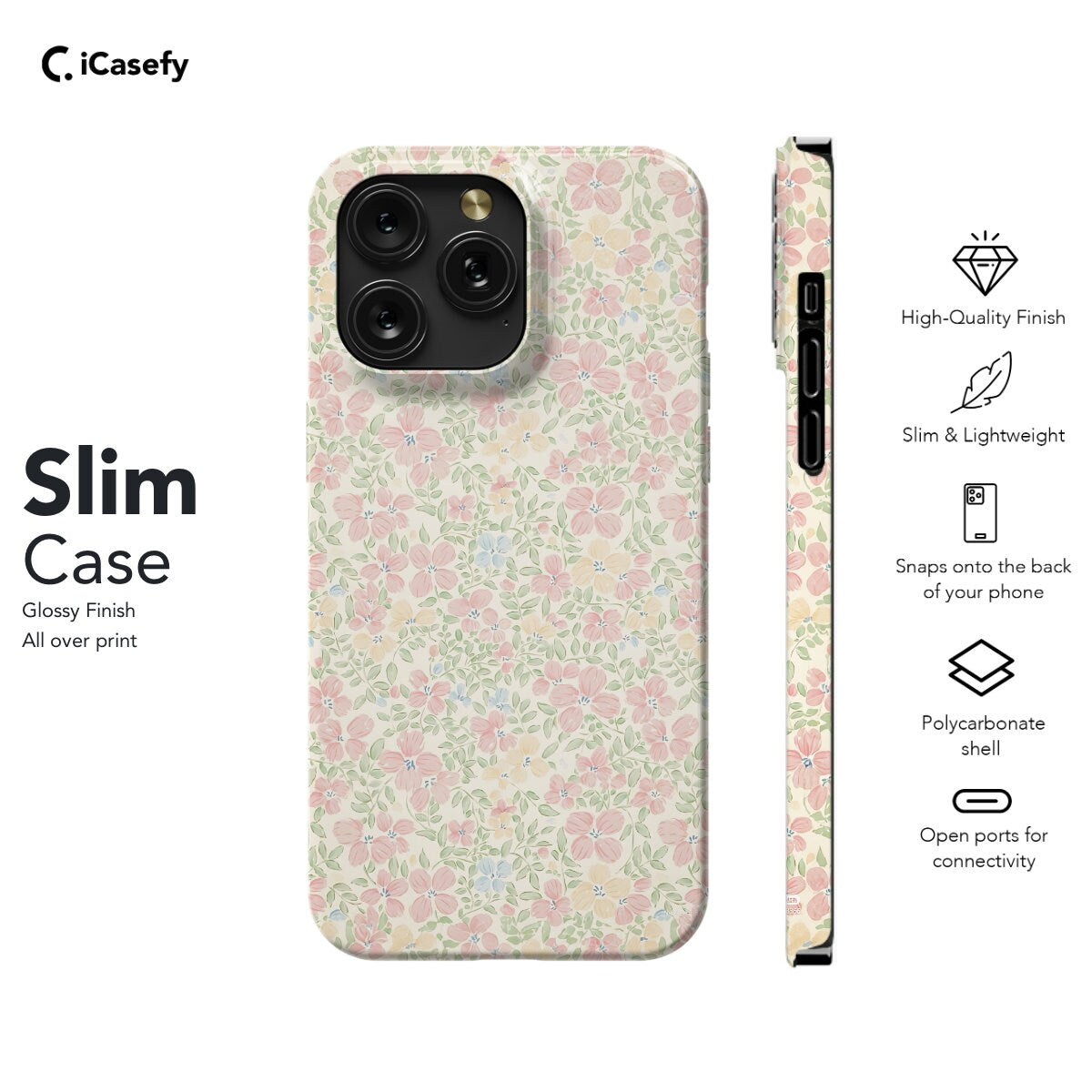 Exquisite Floral Phone Case Flower Aesthetic Pattern Spring Cover - Image 5