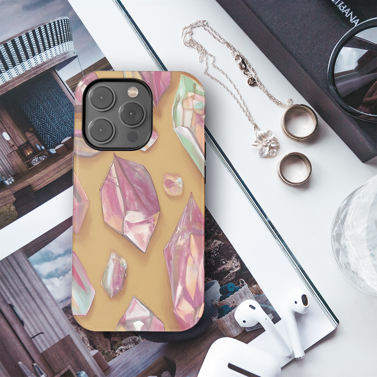 Faceted Crystals Phone Case iPhone Samsung Cover Pixel 3430 - Image 3