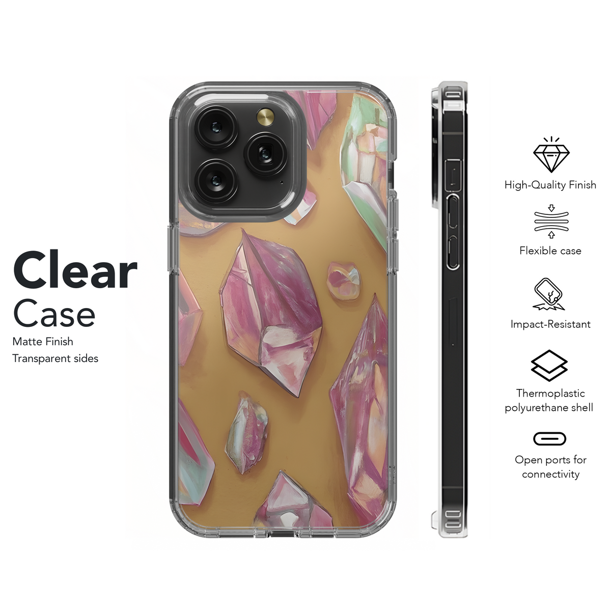 Faceted Crystals Phone Case iPhone Samsung Cover Pixel 3430 - Image 8