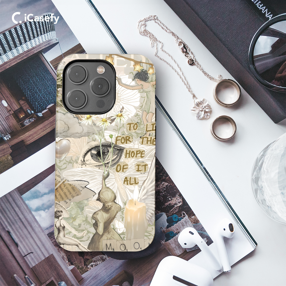 Fairycore Aesthetic Cottagecore Angel Collage Phone Case iPhone Samsung Cover Pixel 703 - Image 3