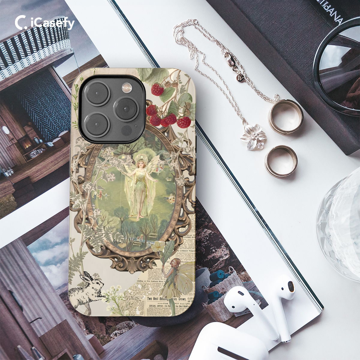 Fairycore Aesthetic Cottagecore Angel Collage Phone Case iPhone Samsung Cover Pixel 706 - Image 3