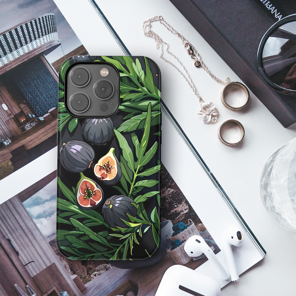 Figs & Leaves Pattern
 Phone Case iPhone Samsung Cover Pixel 4248 - Image 3