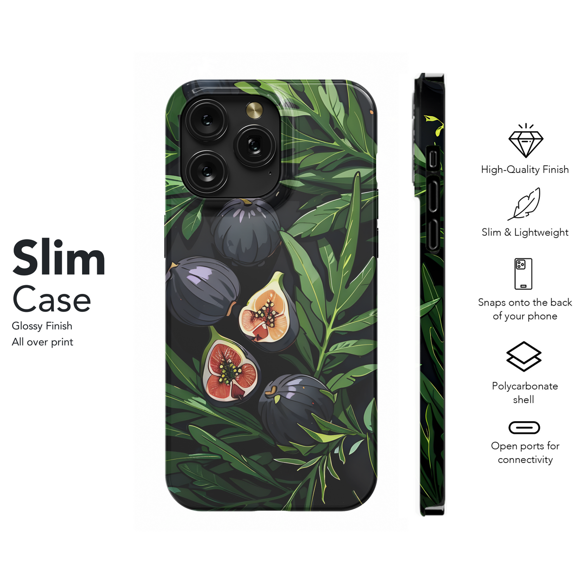 Figs & Leaves Pattern
 Phone Case iPhone Samsung Cover Pixel 4248 - Image 7