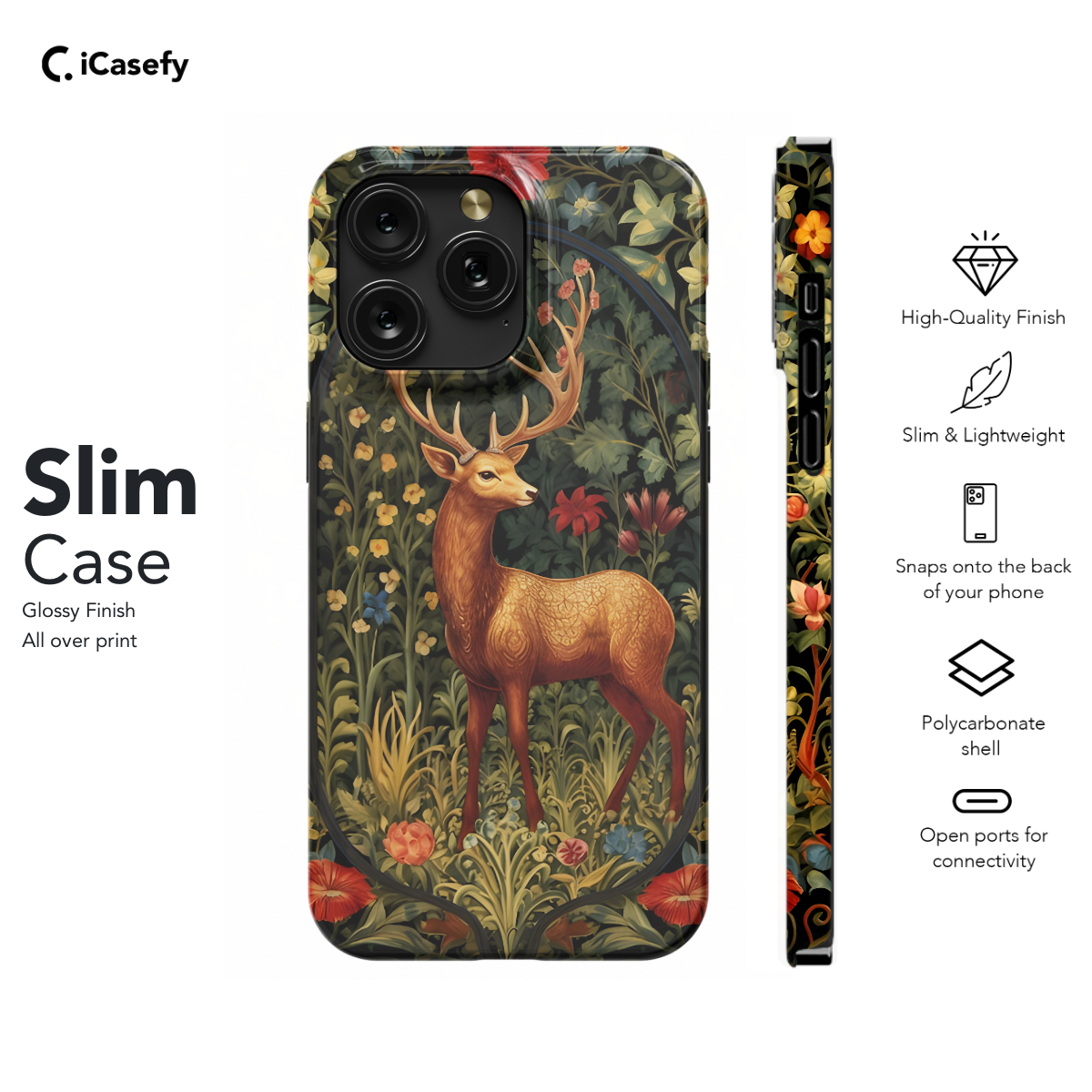 Floral Antelope Phone Case iPhone Samsung Cover Pixel 1236 - Image 6