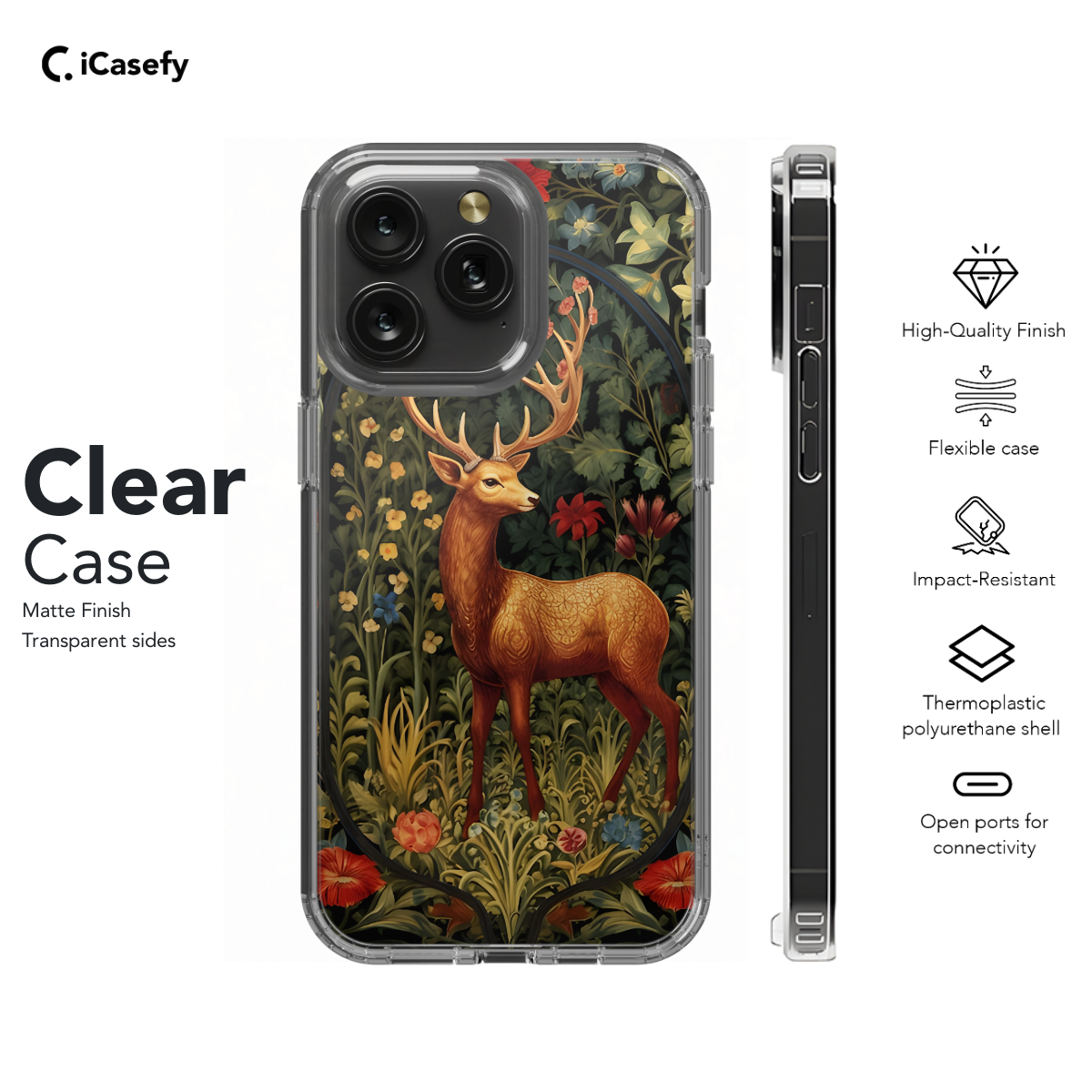 Floral Antelope Phone Case iPhone Samsung Cover Pixel 1236 - Image 7