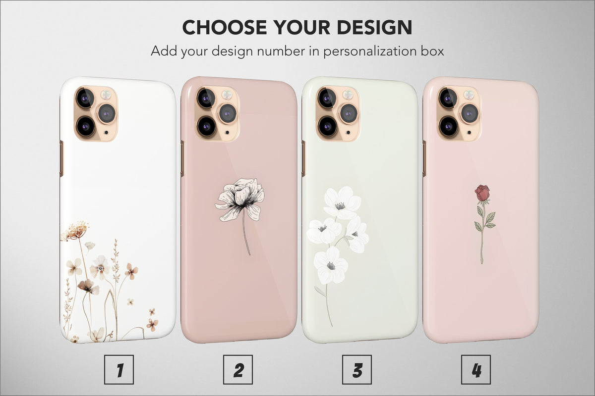 Floral Boho Minimalist Phone Case Rose Simple Line Art Cover For - Image 1