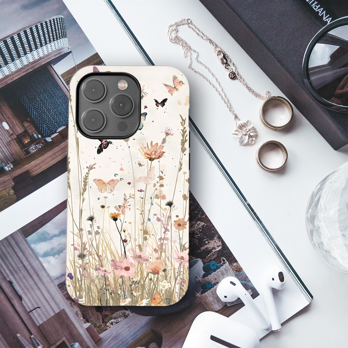 Floral Butterfly Meadow
 Phone Case iPhone Samsung Cover Pixel 4139 - Image 3