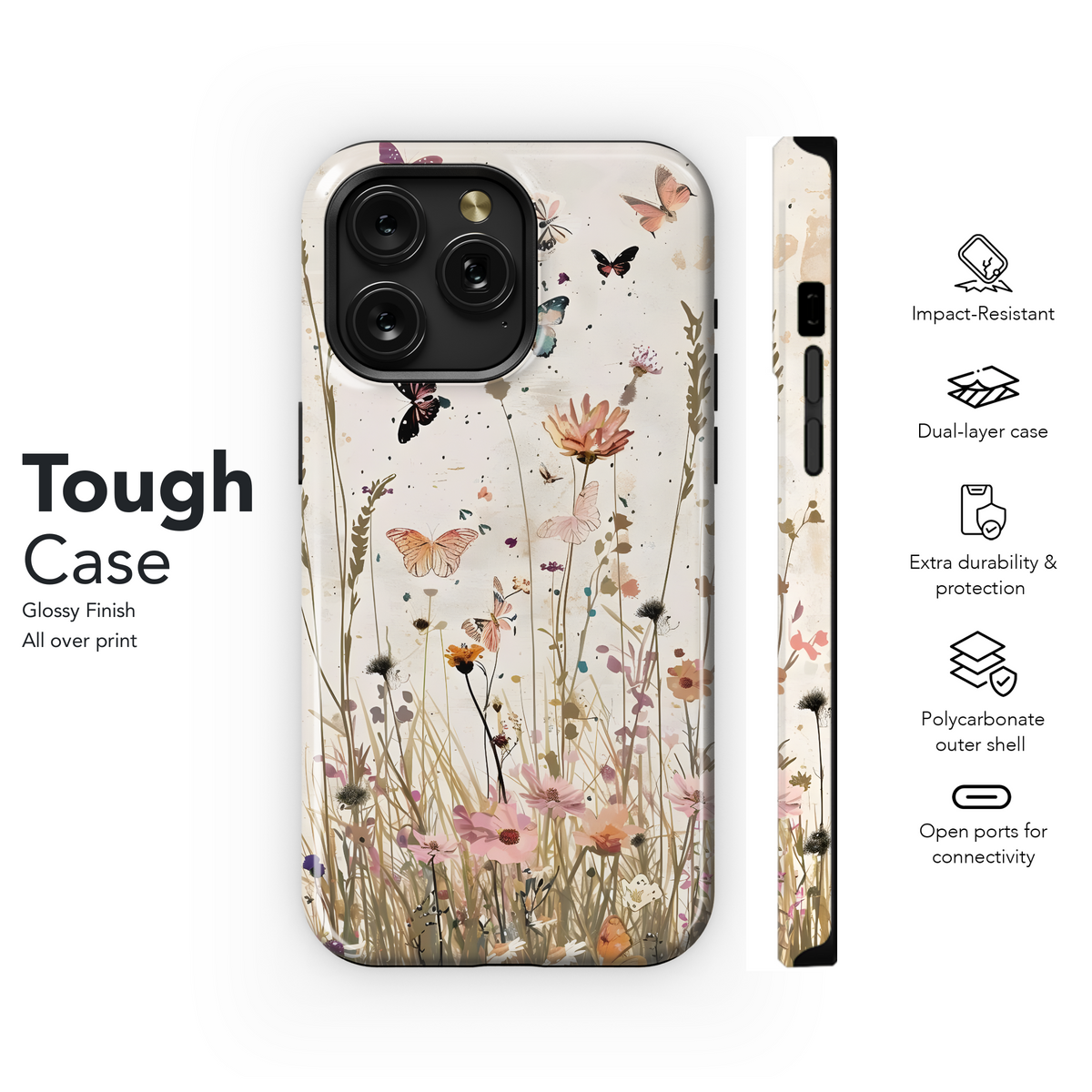 Floral Butterfly Meadow
 Phone Case iPhone Samsung Cover Pixel 4139 - Image 6