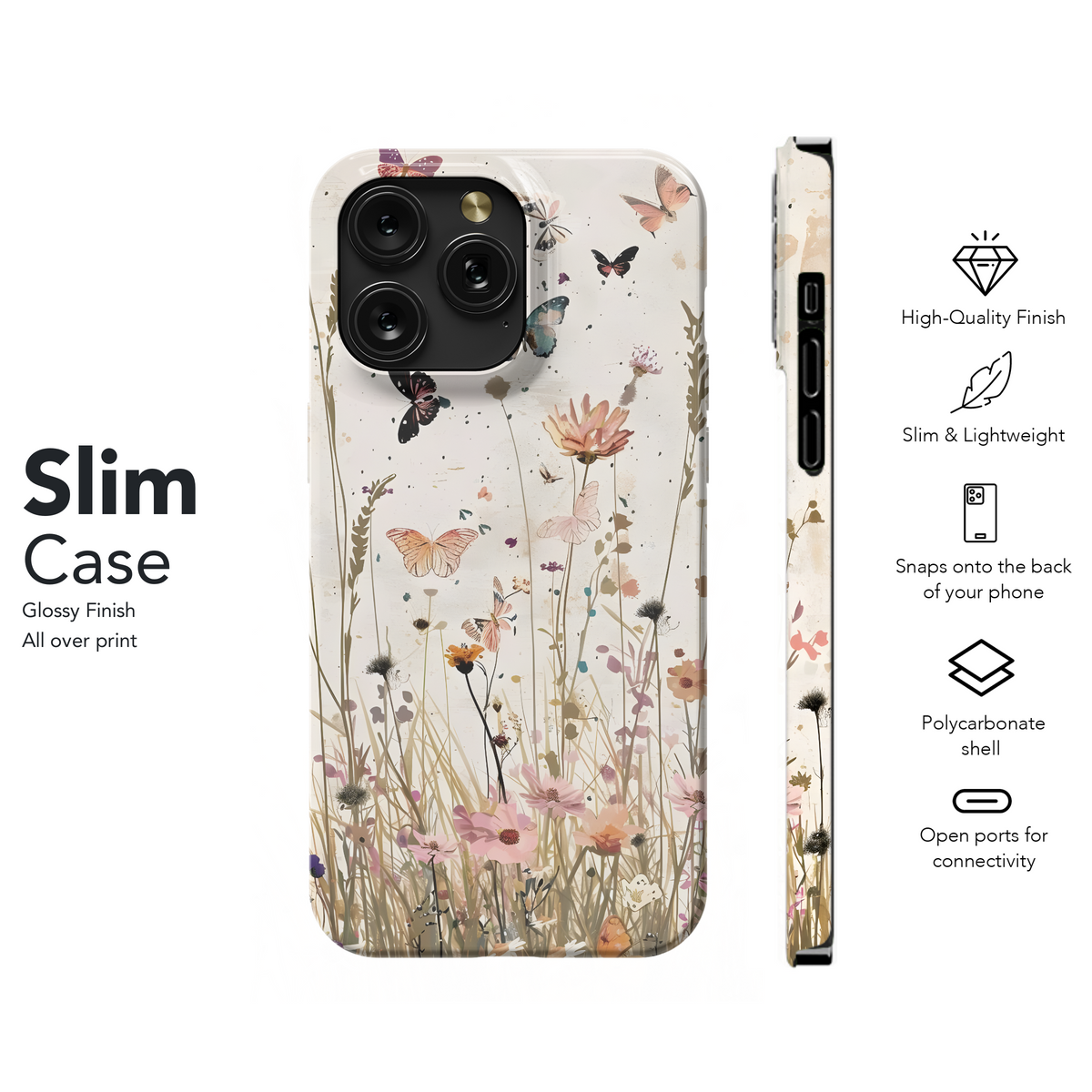 Floral Butterfly Meadow
 Phone Case iPhone Samsung Cover Pixel 4139 - Image 7