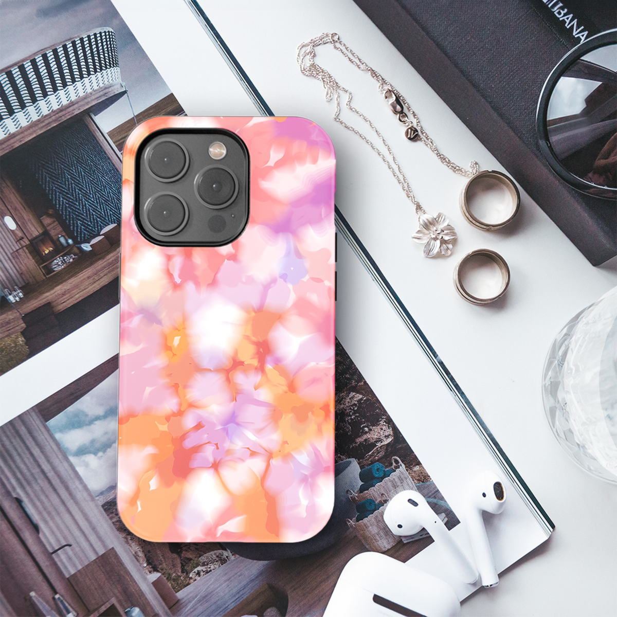 Floral Gradient Tie Dye Phone Case iPhone Samsung Cover Pixel 3825 - Image 3