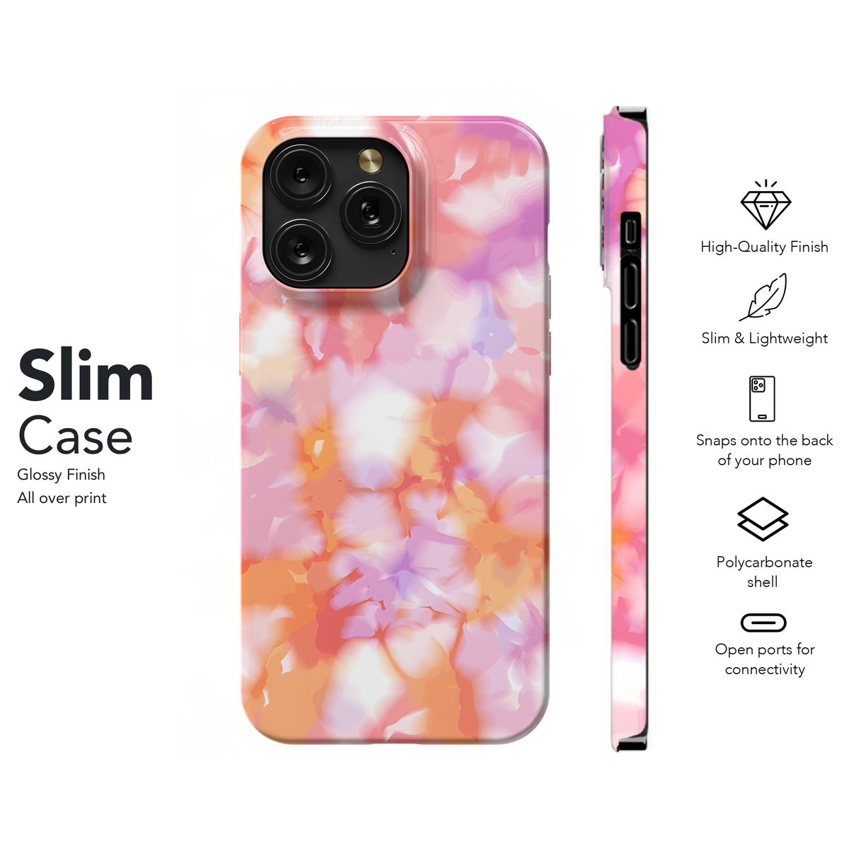 Floral Gradient Tie Dye Phone Case iPhone Samsung Cover Pixel 3825 - Image 7