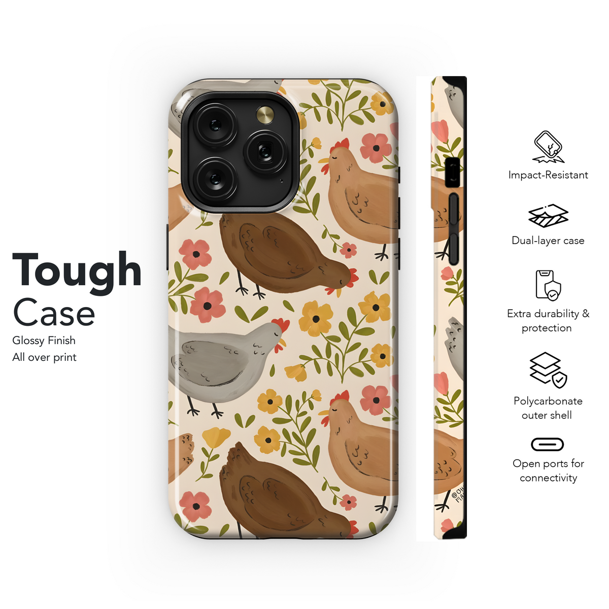 Floral Hen Pattern
 Phone Case iPhone Samsung Cover Pixel 4241 - Image 6