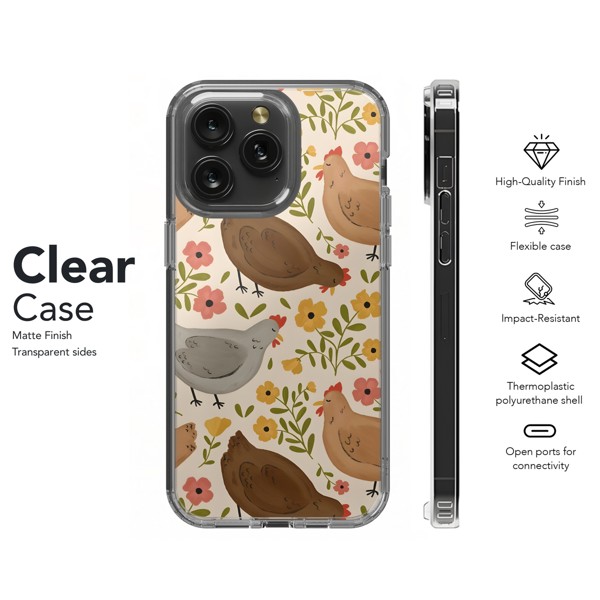 Floral Hen Pattern
 Phone Case iPhone Samsung Cover Pixel 4241 - Image 8