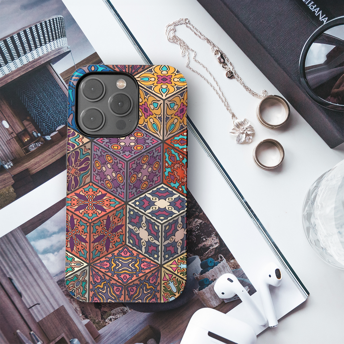 Floral Mandala Phone Case iPhone Samsung Cover Pixel 2590 - Image 3