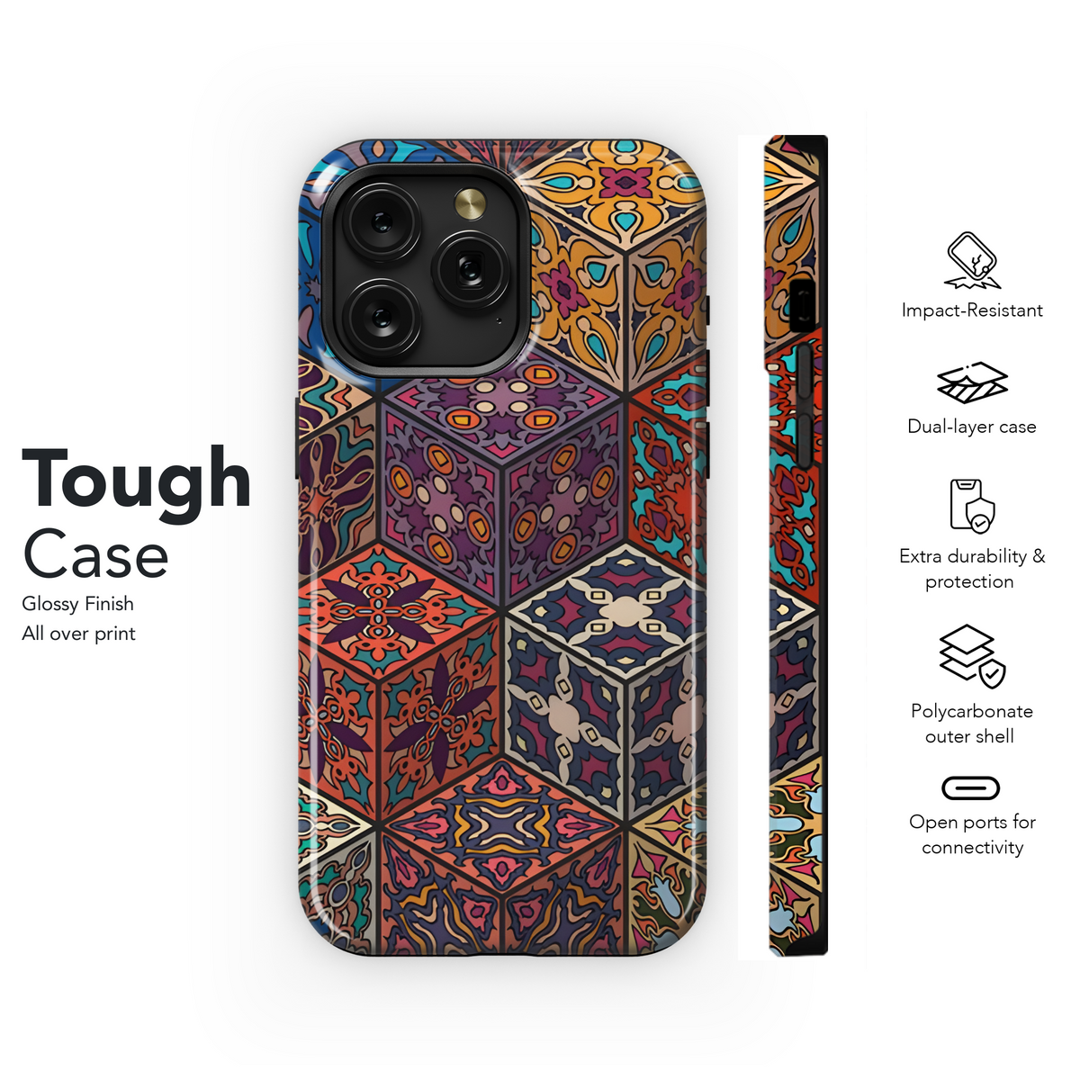 Floral Mandala Phone Case iPhone Samsung Cover Pixel 2590 - Image 6