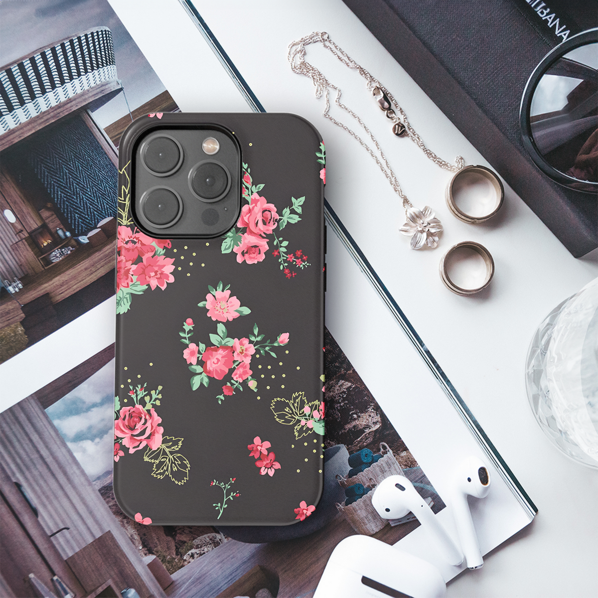 Floral Motif Phone Case iPhone Samsung Cover Pixel 3184 - Image 3