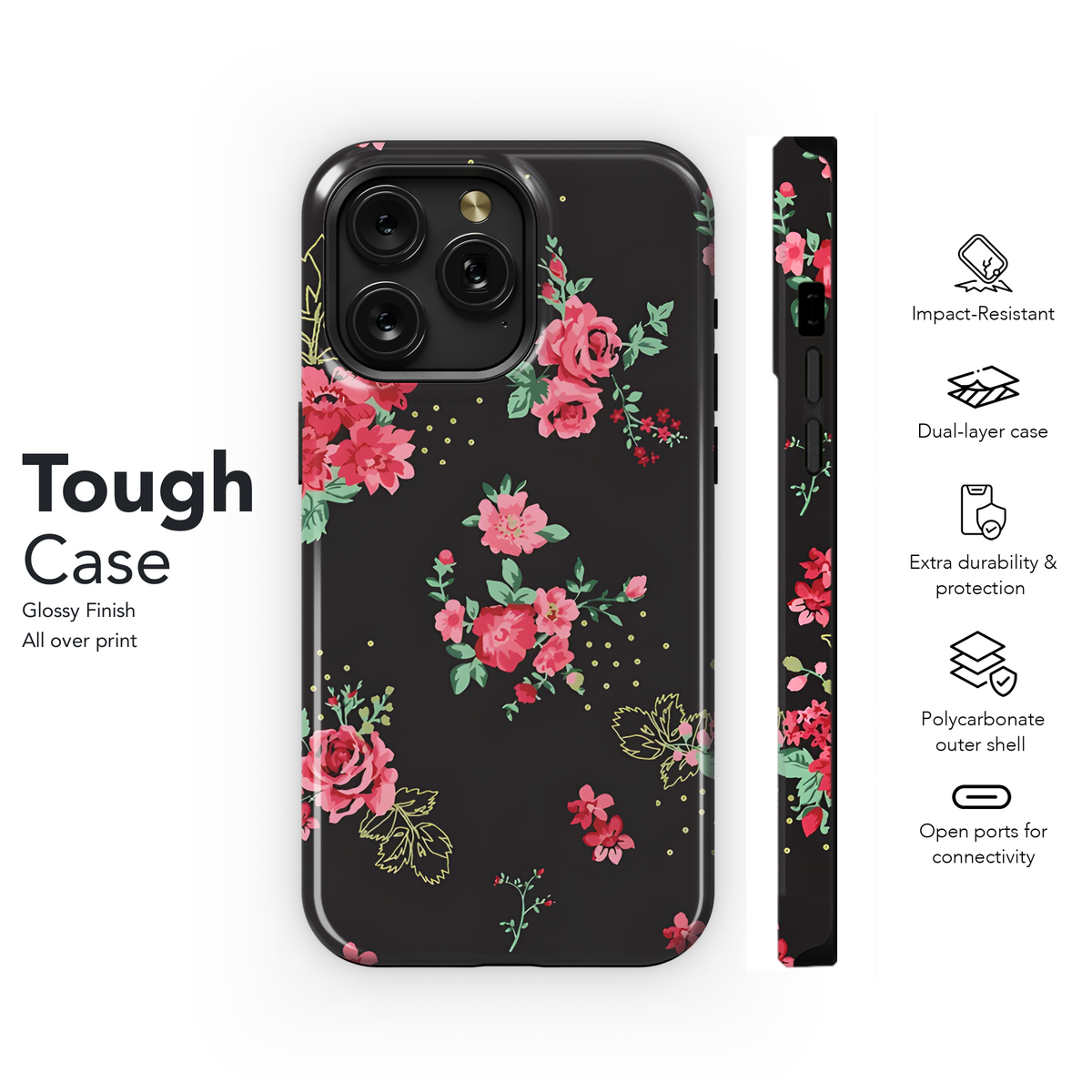 Floral Motif Phone Case iPhone Samsung Cover Pixel 3184 - Image 6