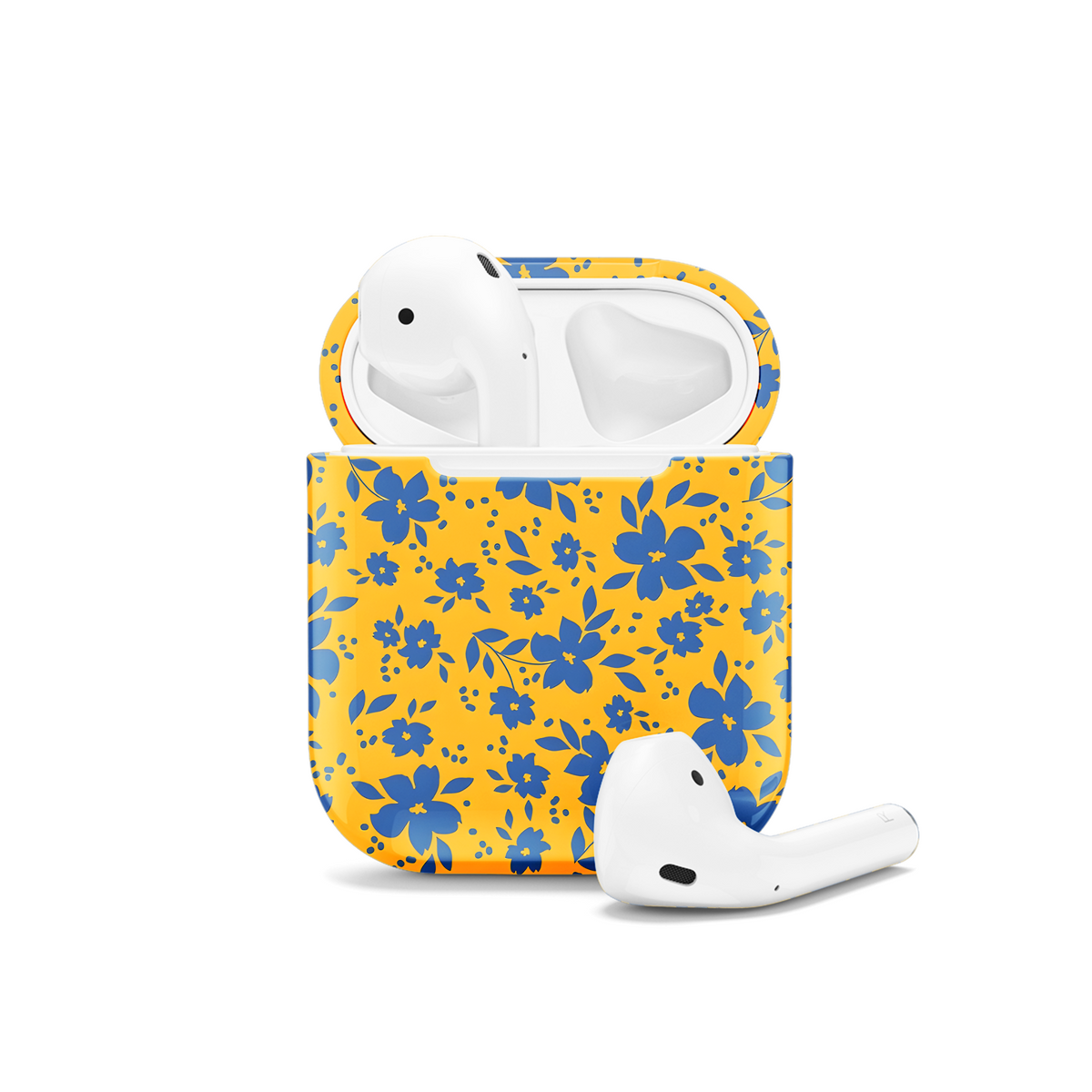 Floral Pattern Yellow  AirPods Case AirPods Pro AirPods Pro 2 AirPods 3 AirPods 2 Glossy 2362 - Image 1