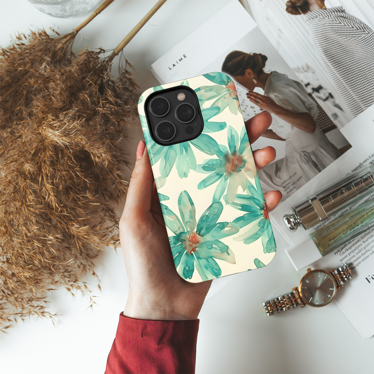 Floral Seamless Abstract Pattern Phone Case iPhone Samsung Cover Pixel 2312 - Image 4