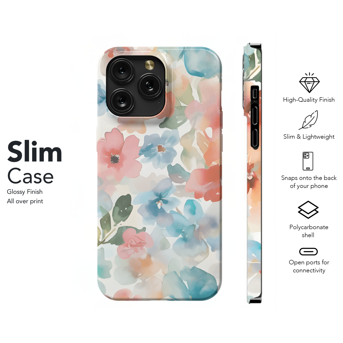 Floral Seamless Abstract Watercolor Flower Phone Case iPhone Samsung Cover Pixel 2468 - Image 7