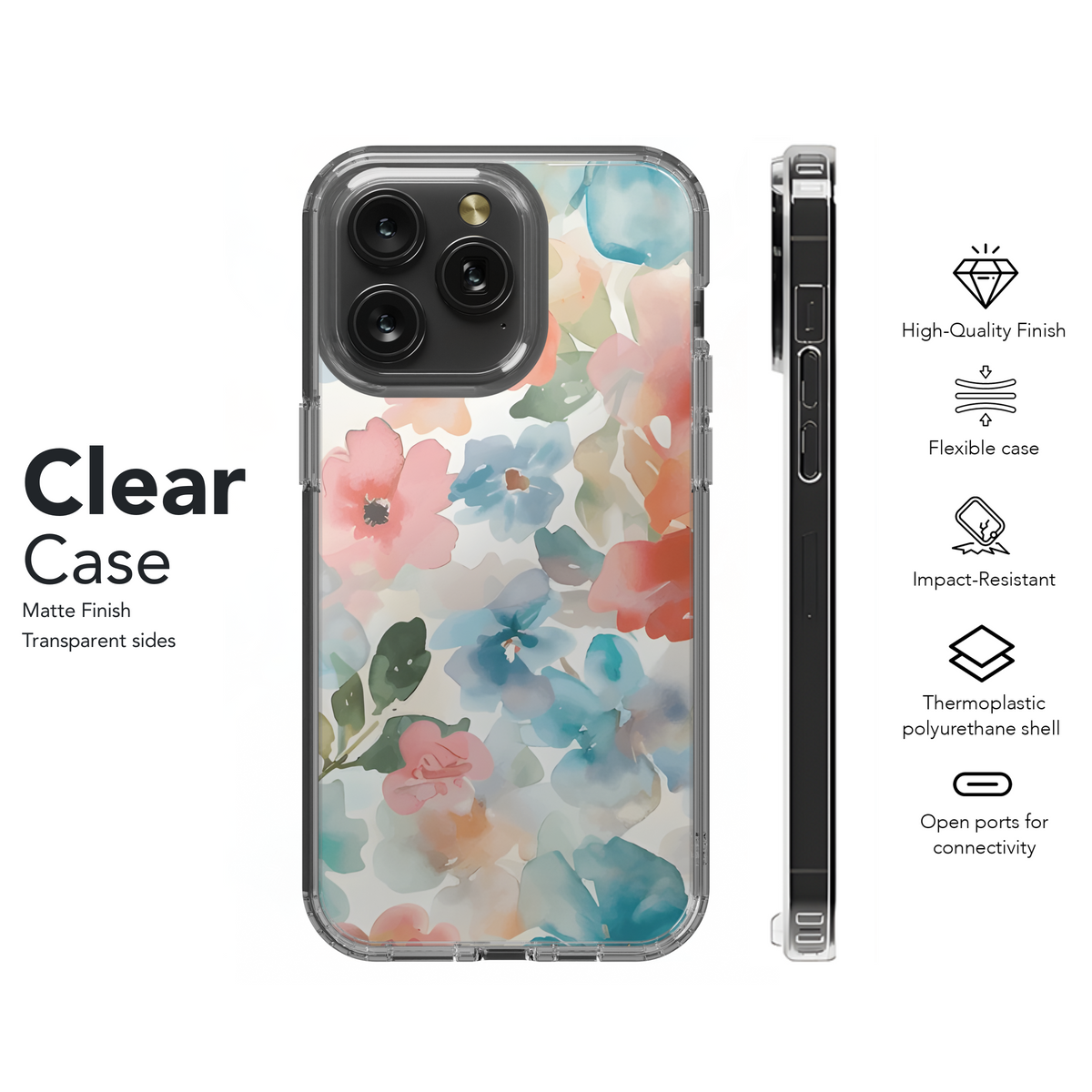 Floral Seamless Abstract Watercolor Flower Phone Case iPhone Samsung Cover Pixel 2468 - Image 8