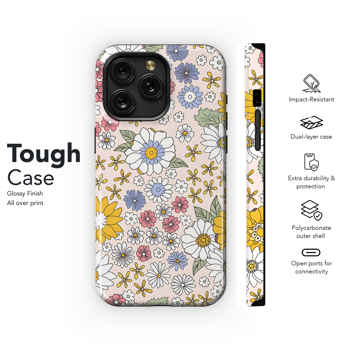 Floral seamless pattern boho Phone Case iPhone Samsung Cover Pixel 2483 - Image 6