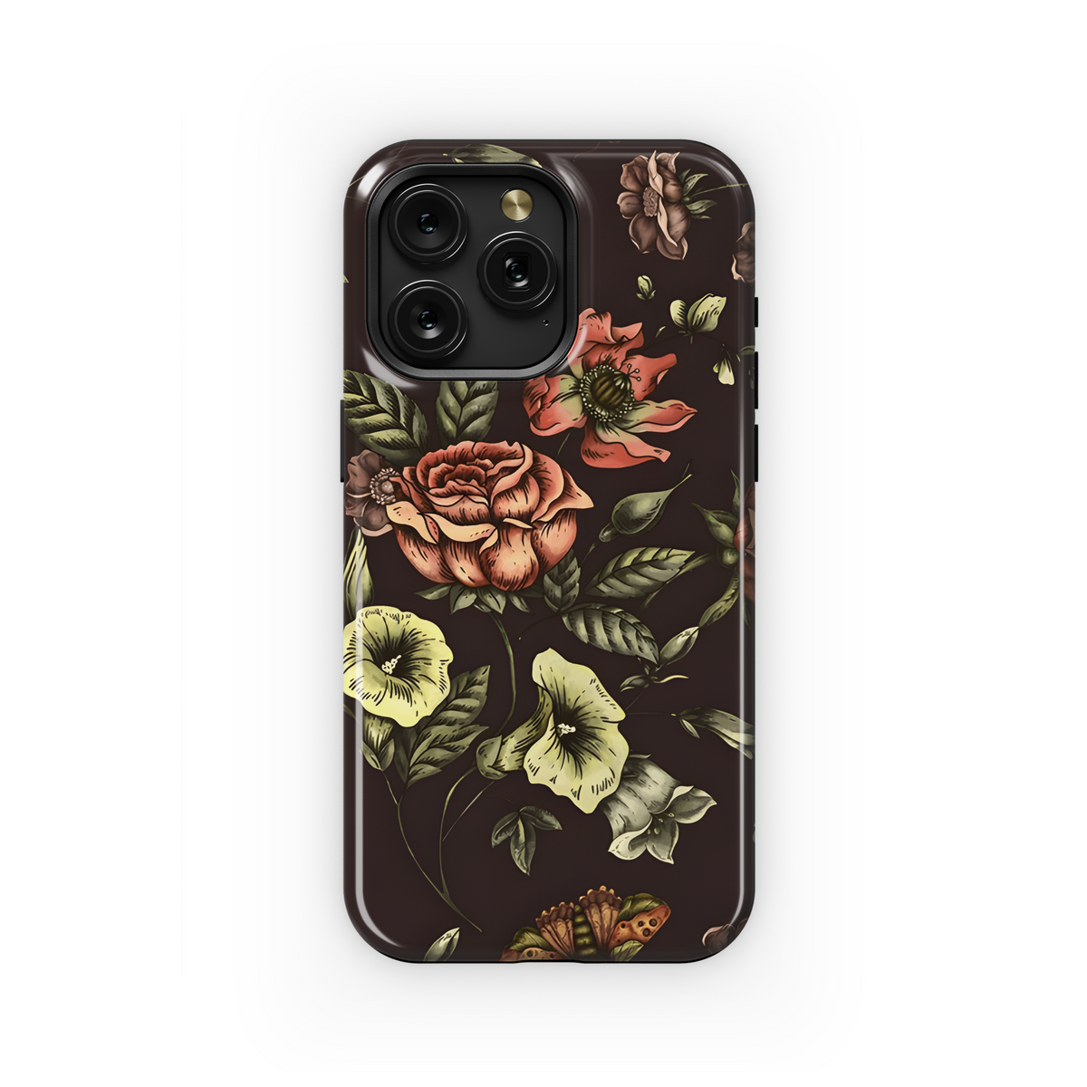 Floral Victorian Moth Phone Case iPhone Samsung Cover Pixel 3937 - Image 1