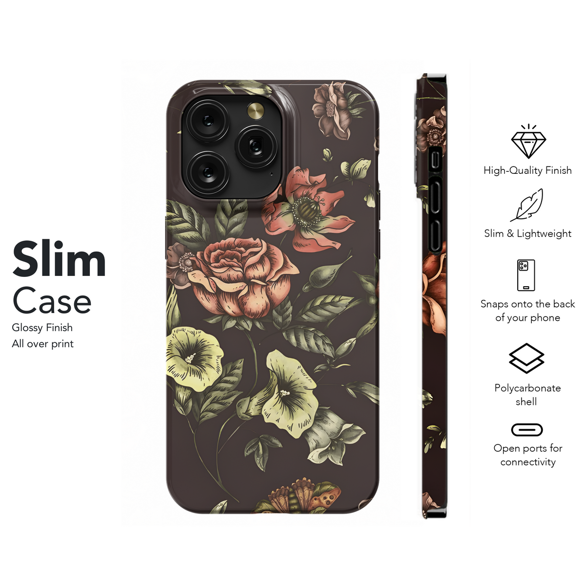 Floral Victorian Moth Phone Case iPhone Samsung Cover Pixel 3937 - Image 7