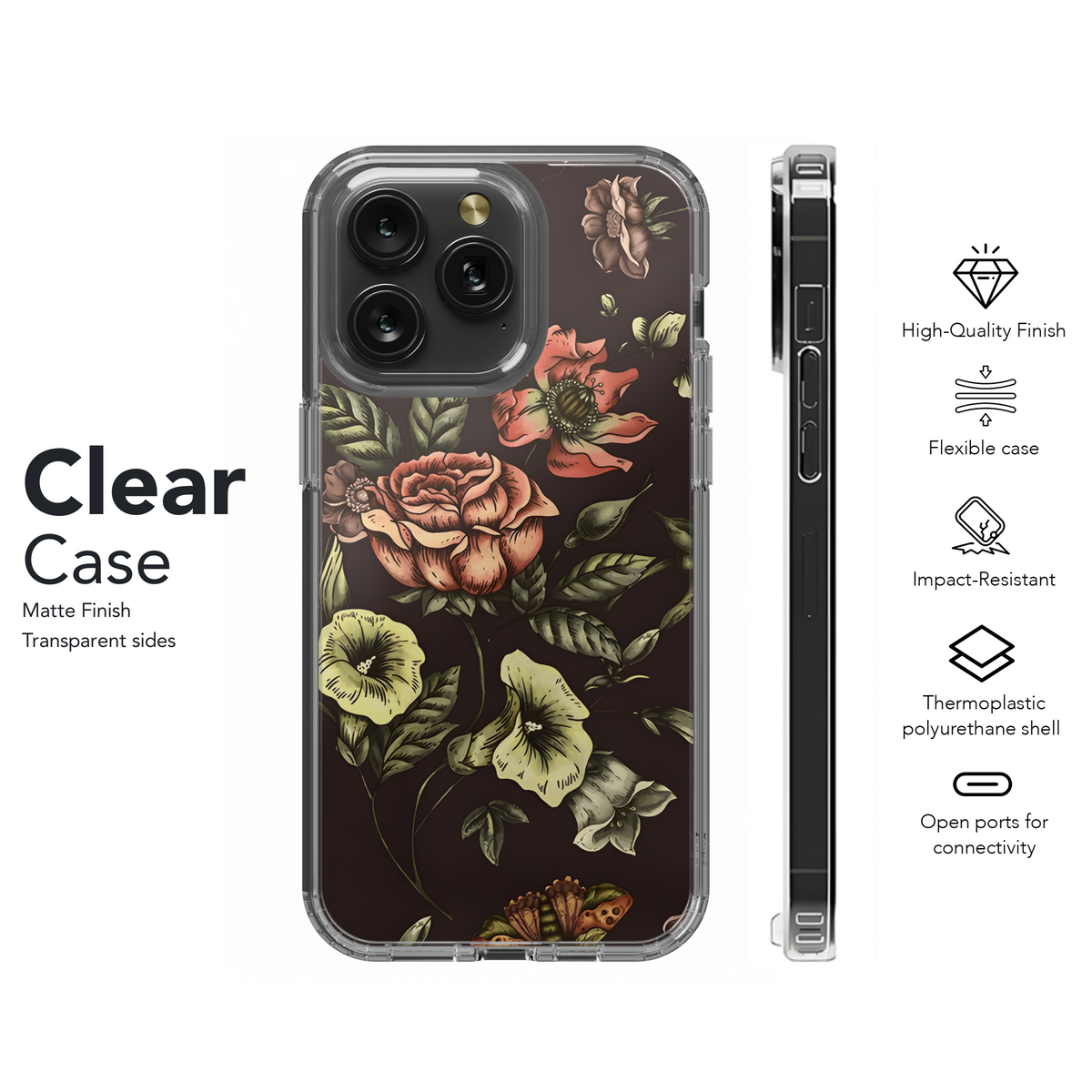 Floral Victorian Moth Phone Case iPhone Samsung Cover Pixel 3937 - Image 8