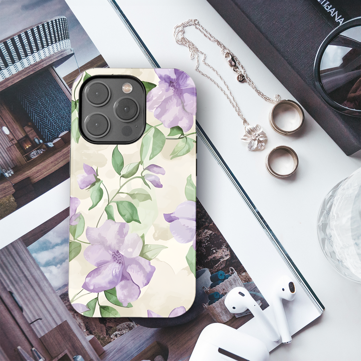 Floral Watercolor Pattern Beauty Phone Case iPhone Samsung Cover Pixel 2307 - Image 3