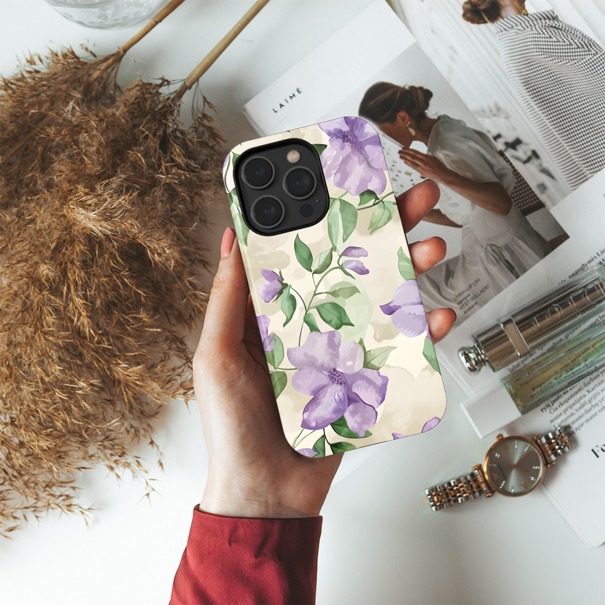 Floral Watercolor Pattern Beauty Phone Case iPhone Samsung Cover Pixel 2307 - Image 4