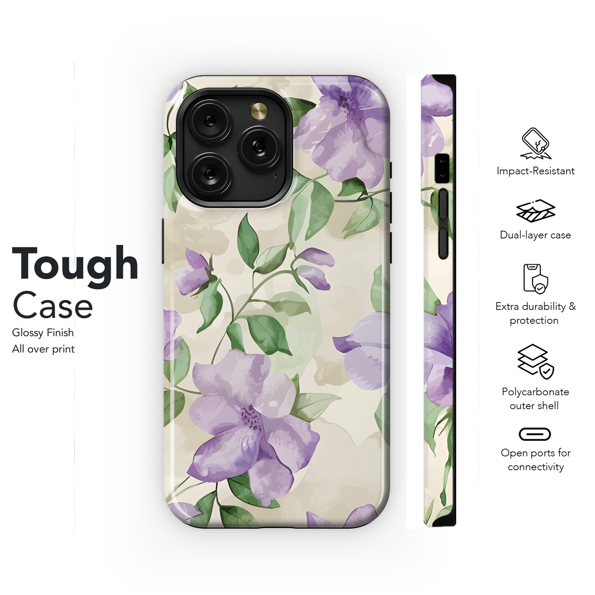 Floral Watercolor Pattern Beauty Phone Case iPhone Samsung Cover Pixel 2307 - Image 6